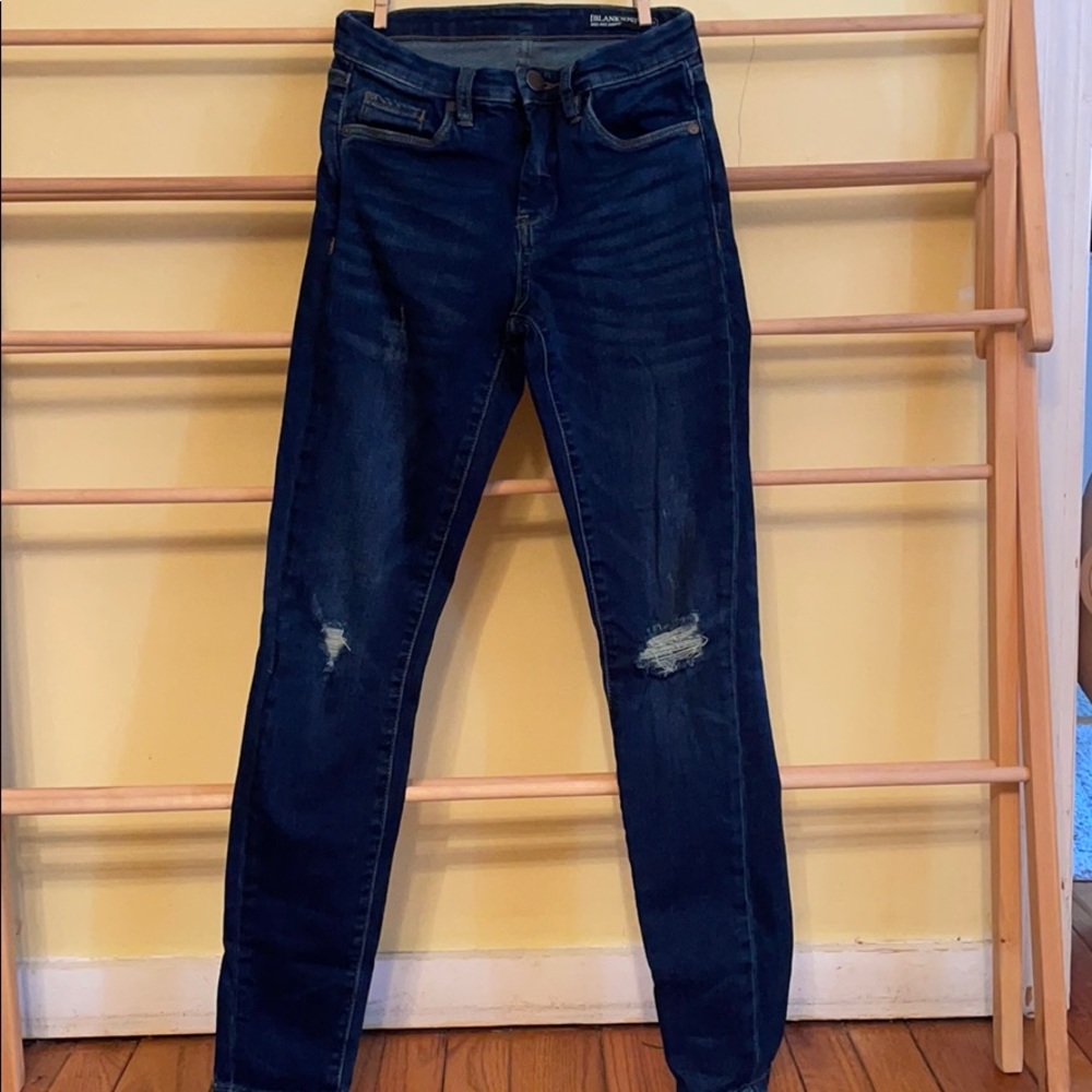 Blanknyc Mid rise distressed detail skinny jeans